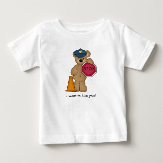 Policeman Teddy Bear T-Shirt (Voorkant)