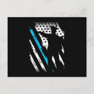 Policeman USA Blue Line Flag Police Officer Gift Briefkaart