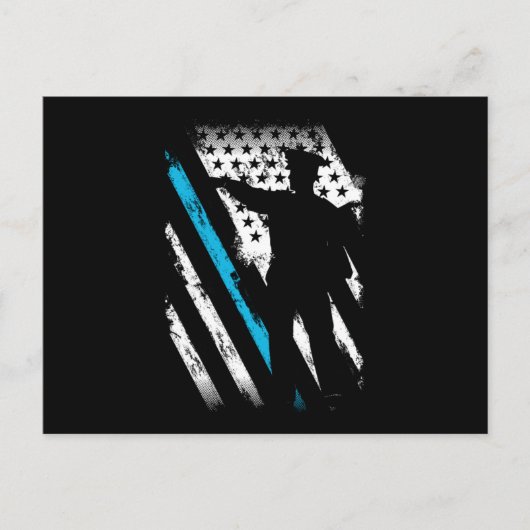 Policeman USA Blue Line Flag Police Officer Gift Briefkaart (Voorkant)