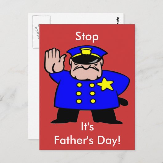 Policeman - Vaderdag Briefkaart (Voorkant / Achterkant)