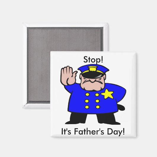 Policeman - Vaderdag Magneet (Voorkant / Achterkant)