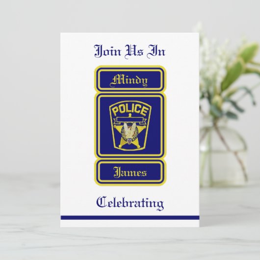Policeman Wedding Uitnodiging (Staand voorkant)