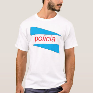 POLICIA met blauwe wiggen shirt