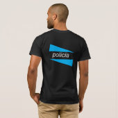 POLICIA met blauwe wiggen shirt (Achterkant volledig)