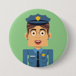 Policia Ronde Button 7,6 Cm
