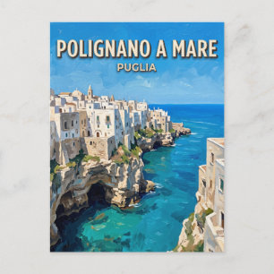 Polignano a Mare Adriatisch Panorama Italië Briefkaart