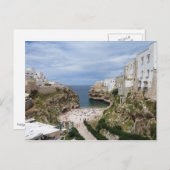 Polignano a Mare city beach in Puglia postcard Briefkaart (Voorkant / Achterkant)