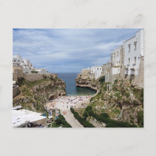 Polignano a Mare city beach in Puglia postcard Briefkaart (Voorkant)