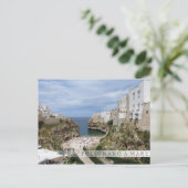 Polignano a Mare City strand in Puglia bar briefka Briefkaart (Staand voorkant)