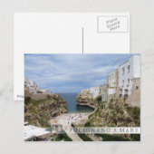 Polignano a Mare City strand in Puglia bar briefka Briefkaart (Voorkant / Achterkant)