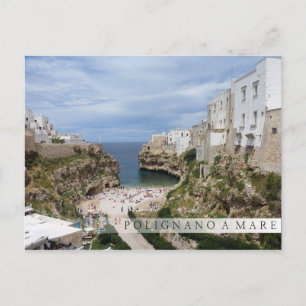 Polignano a Mare City strand in Puglia bar briefka Briefkaart