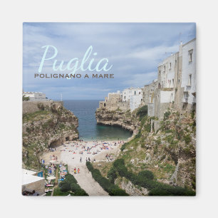 Polignano a Mare City strand in Puglia text magnet