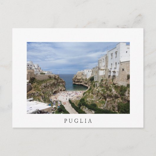 Polignano a Mare City strand, Puglia White briefka Briefkaart (Voorkant)