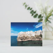 Polignano a Mare-huizen op een klif in Puglia Briefkaart (Staand voorkant)