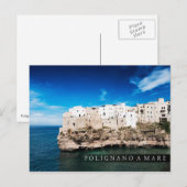 Polignano a Mare-huizen op een klif in Puglia Briefkaart (Voorkant / Achterkant)
