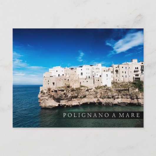 Polignano a Mare-huizen op een klif in Puglia Briefkaart (Voorkant)