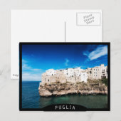 Polignano a Mare-huizen op een klif in Puglia Briefkaart (Voorkant / Achterkant)