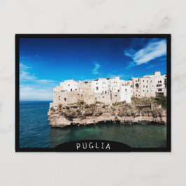 Polignano a Mare-huizen op een klif in Puglia Briefkaart