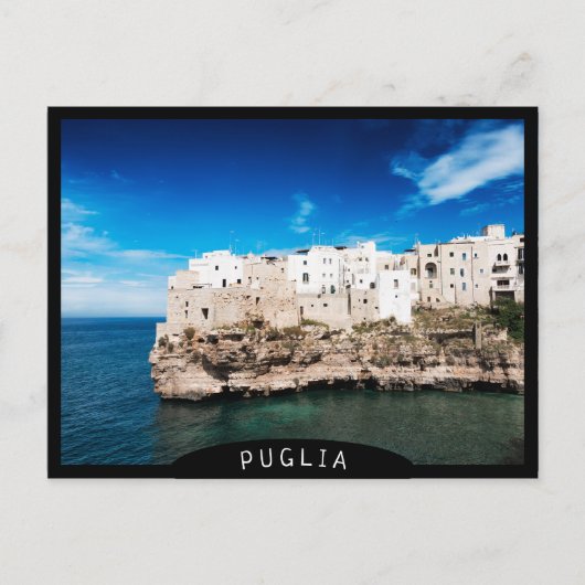 Polignano a Mare-huizen op een klif in Puglia Briefkaart (Voorkant)