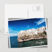 Polignano a Mare-huizen op een klif in Puglia Briefkaart (Voorkant / Achterkant)