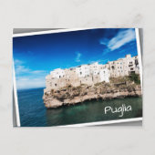 Polignano a Mare-huizen op een klif in Puglia Briefkaart (Voorkant)