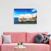 Polignano a Mare-huizen op een klif in Puglia Canvas Afdruk (Insitu (Woonkamer))