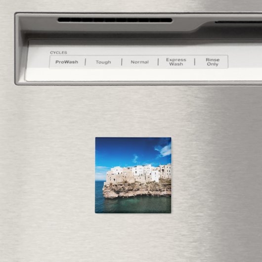 Polignano a Mare-huizen op een klif in Puglia Magneet (Insitu (Vaatwasser))