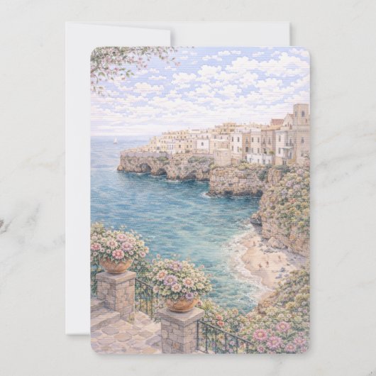 Polignano a Mare Italian Themed Bridal Shower Kaart (Achterkant)