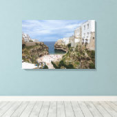 Polignano a Mare stadsstrand in Puglia canvas prin Afdruk (Insitu (Houten vloer))