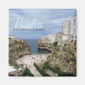 Polignano a Mare stadsstrand in Puglia tekstmagnee Magneet (Voorkant)