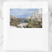 Polignano a Mare stadsstrand rechthoekige sticker (Tas)