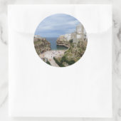 Polignano a Mare stadsstrand rond de sticker (Tas)
