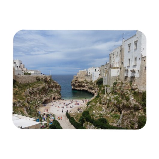 Polignano een Mare stad strand rechthoekige magnee Magneet (Horizontaal)