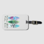 Polihale Kauai Waterverf Surfboards Bagagelabel (Voorkant (horizontaal))