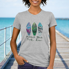 Polihale Kauai Waterverf Surfboards T-shirt