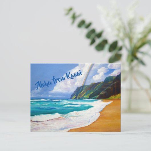 Polihale Rainbow Briefkaart (Staand voorkant)