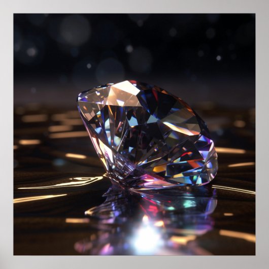 Polijdiamant, glanzend gemstone zoom poster (Voorkant)