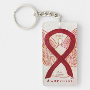 Polio Survivor Angel Awareness Ribbon Sleutelhange Sleutelhanger