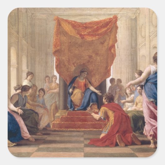Poliphilus Kneeling voor Queen Eleuterylida Vierkante Sticker (Voorkant)