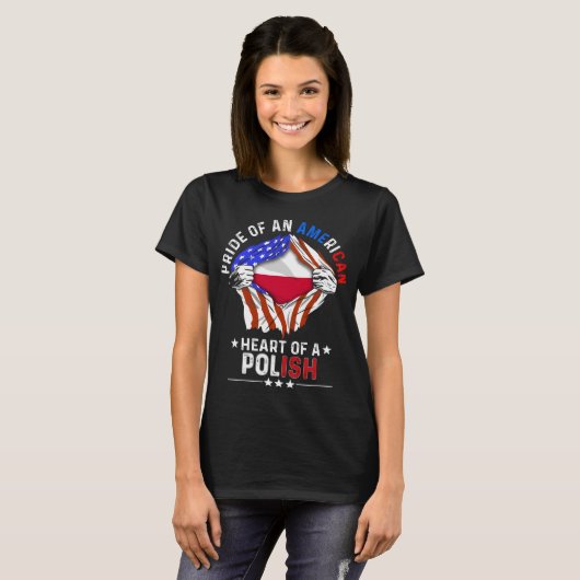 Polish American Foreign Country Poland Flag T-shirt (Voorkant volledig)
