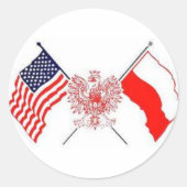 POLISH AMERICAN RONDE STICKER (Voorkant)