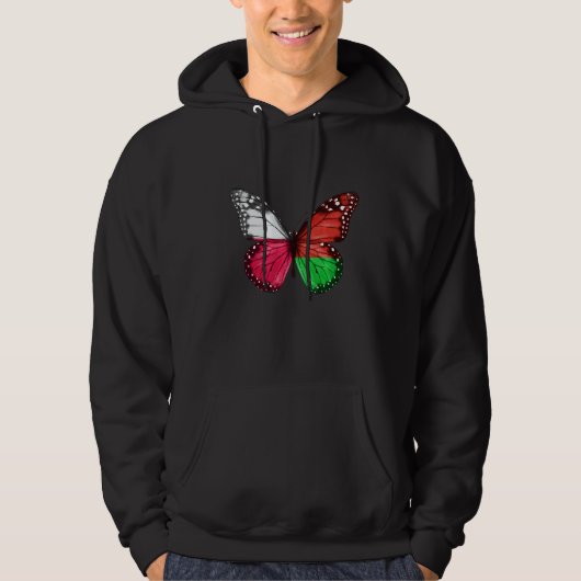 Polish Belarusian Flag Butterfly Hoodie (Voorkant)