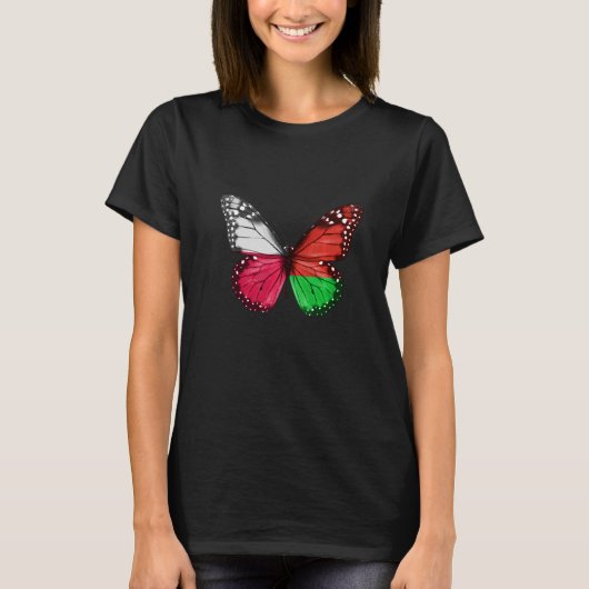 Polish Belarusian Flag Butterfly T-shirt (Voorkant)