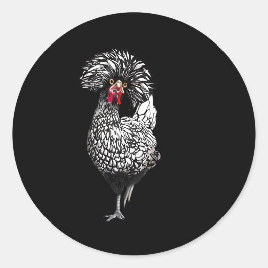 Polish Chicken Backyard Chicken Coop Boerderij Ronde Sticker (Voorkant)