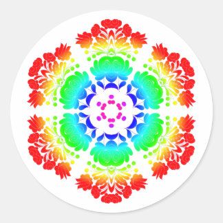 Polish design flowers ronde sticker