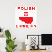 Polish Eagle Canadese kaart Poster (Thuiskantoor)