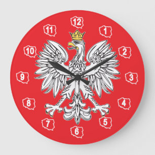 Polish Eagle With Gold Crown Wall Clock Grote Klok