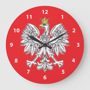 Polish Eagle With Gold Crown Wall Clock Grote Klok