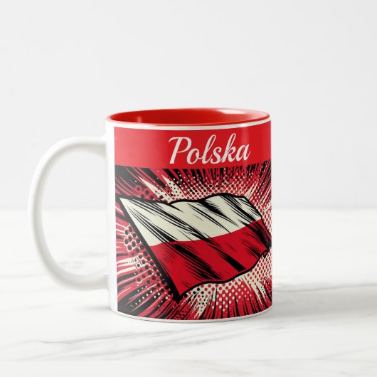 Polish flag coffee Mug Tweekleurige Koffiemok (Links)
