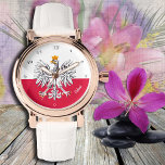 Polish Flag & Eagle, Polen trendy mode / sport Horloge<br><div class="desc">Kijken: Polen & Eagle,  mode van de Poolse vlag trendy - hou van mijn land,  reizen,  vakantie,  nationale patriotten/sportfans</div>